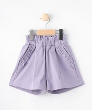 【110-140cm】ストレッチ裏起毛フリルポケットショートパンツ
