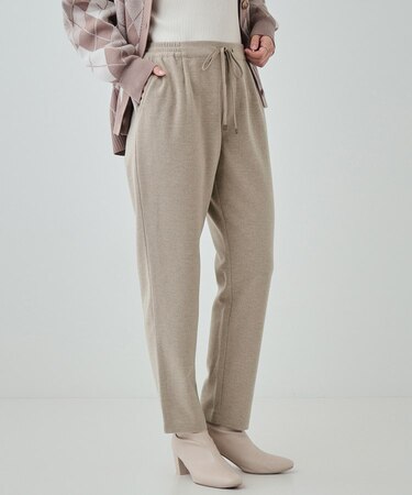 【S-LL】ウールライクで高見え やわらかイージーテーパードパンツ