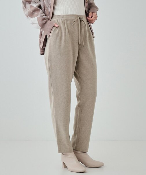 【S-LL】ウールライクで高見え やわらかイージーテーパードパンツ