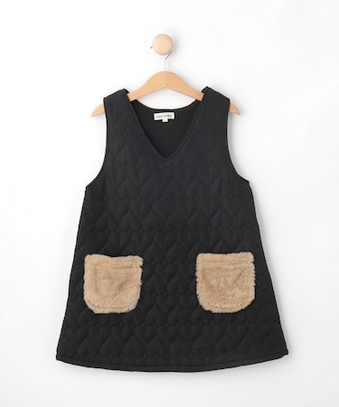 【110-140cm】ハートキルトジャンパースカート