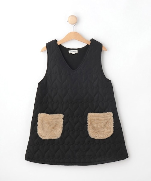 【110-140cm】ハートキルトジャンパースカート