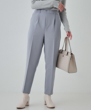 【SS-3L/洗える/通勤・セレモニーにも】しなやかな身のこなしが叶う ストレッチテーパードパンツ