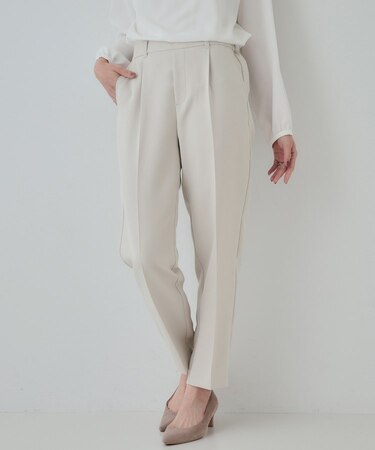 【SS-3L/洗える/通勤・セレモニーにも】しなやかな身のこなしが叶う ストレッチテーパードパンツ