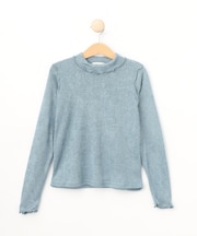 【110-140cm】プチハイネックラメニットソープルオーバー