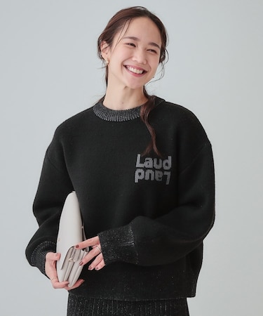 【セットアップ可】もちもちミックスヤーンロゴニット