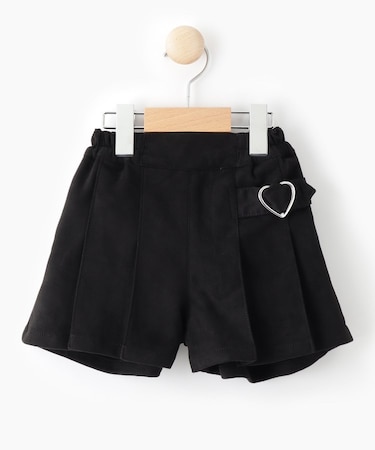 【110-140cm】フェイクスエードプリーツキュロット