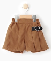 【110-140cm】フェイクスエードプリーツキュロット