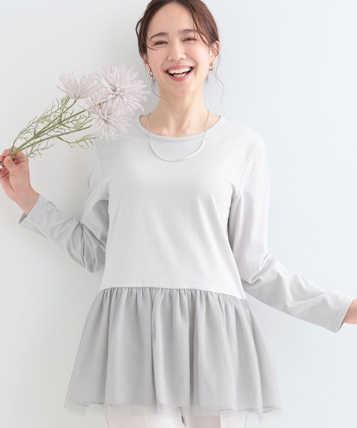 【S-LL/体型カバー】いつものコーデにプラスワン　裾チュールインナー