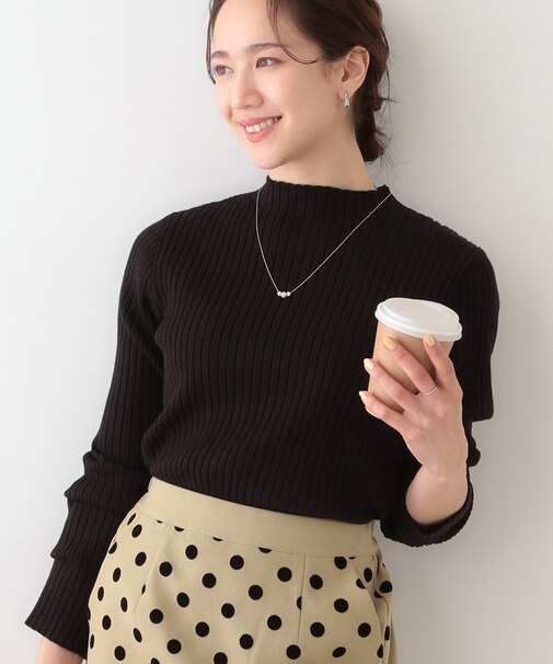 【洗える/S-LL】一枚でもインナーでも プチハイネック リブニット
