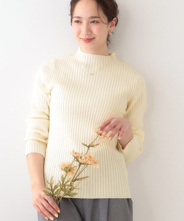 【洗える/S-LL】一枚でもインナーでも プチハイネック リブニット