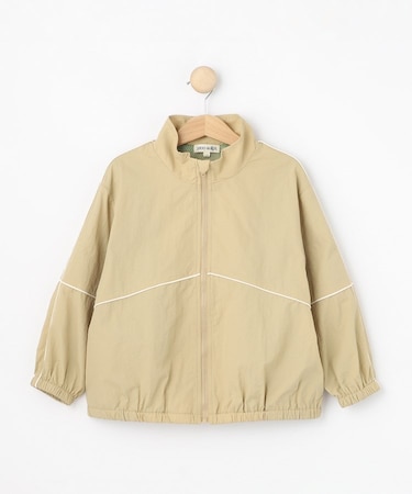 【100-150cm/洗える/男女兼用】スタンドカラー パイピングブルゾン