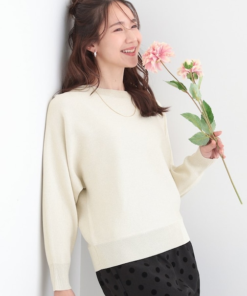 【S-LL】さりげないキラッと感。ラメドルマンニット