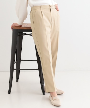 【高レビュー/洗える/美脚シルエット】ソフトスティックパンツ