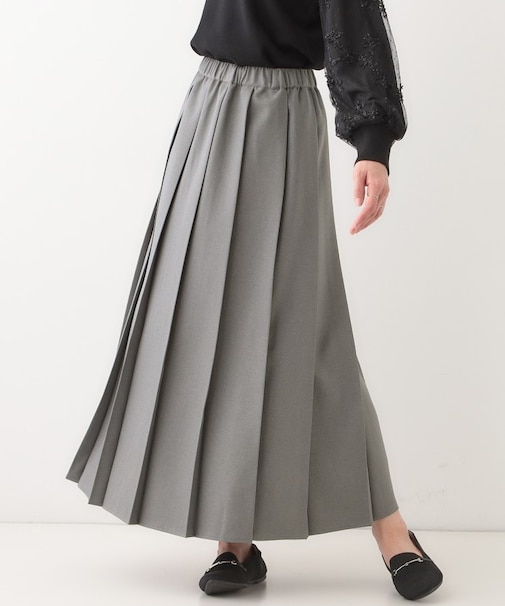 大人カジュアルに着られる ワイドプリーツスカート