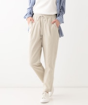 【洗える/美脚シルエット】綿ストレッチイージーテーパードパンツ