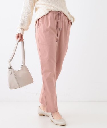 【洗える/美脚シルエット】綿ストレッチイージーテーパードパンツ