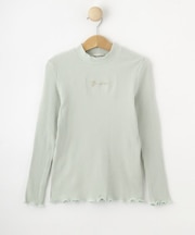 【100-150cm】刺繍ロゴ使いリブロンT