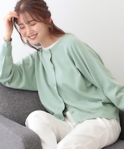 【洗える/S-LL/前後2WAY】クルーネックニットカーディガン