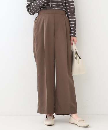 【洗える/UV/吸水速乾/アンチピリング/S-LL】 タックワイドパンツ