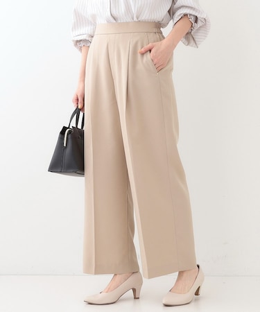 【洗える/UV/吸水速乾/アンチピリング/S-LL】 タックワイドパンツ