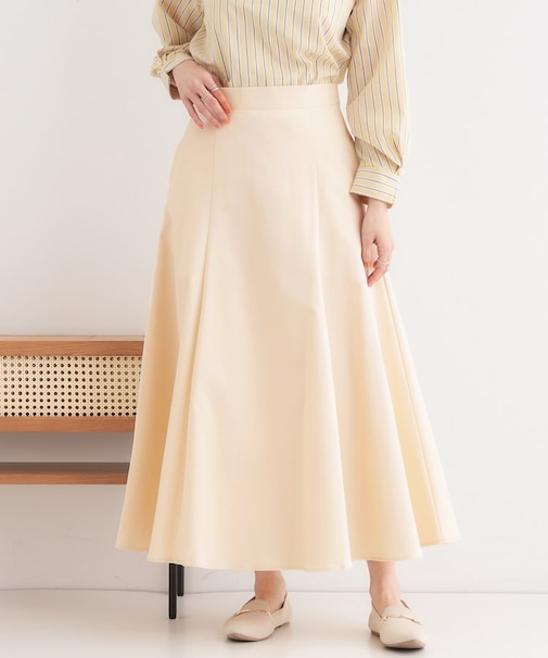 【S-LL】ZIP使いフレアスカート