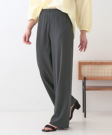 【洗える/S-LL】やわらか楽ちん カットリブパンツ