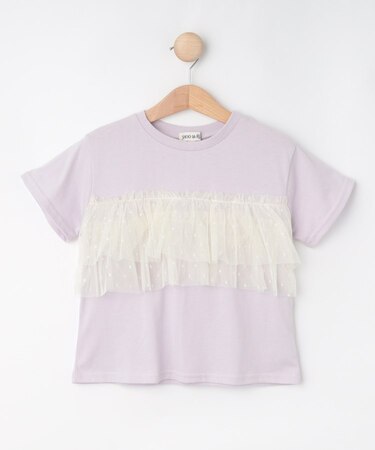 【100-120cm】チュールドッキングTシャツ