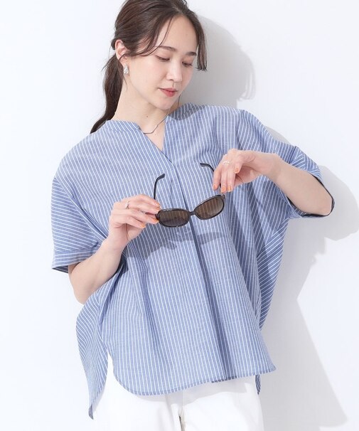 【高レビュー/洗える/UV/吸水速乾】洗濯後しわになりにくいリネンブレンドドルマンシャツ