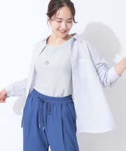 【洗える/S-LL/UV/吸水速乾】洗濯後しわになりにくいリネンブレンドシャツ