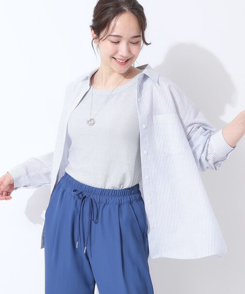 【洗える/S-LL/UV/吸水速乾】洗濯後しわになりにくいリネンブレンドシャツ