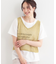 【2点セット】メッシュニットベスト×ロゴTシャツセット