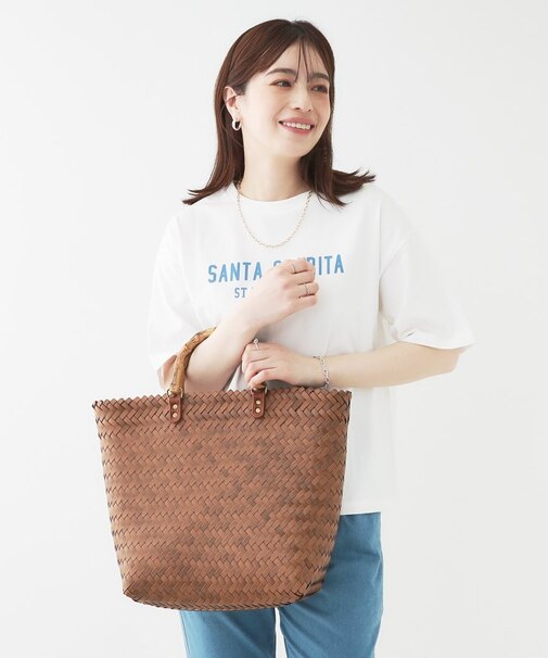 雑材風メッシュトートバッグ