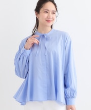 【洗える/体型カバー】フレアリボンブラウス