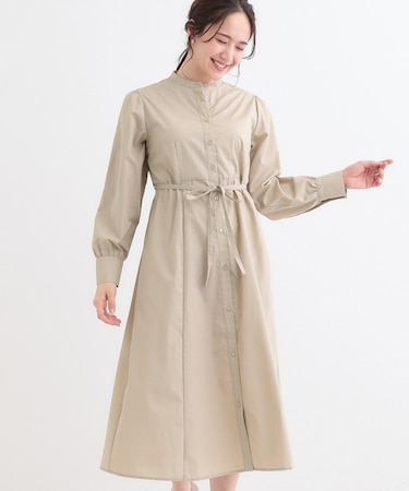 【洗える/S-LL】エレガントさとリラックス感を両立したシャツワンピース