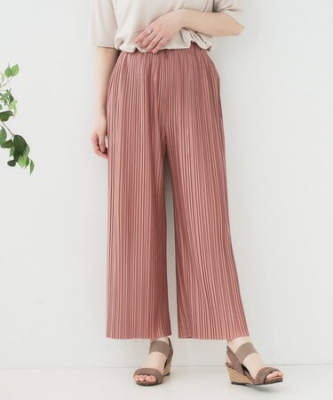 【洗える】楽してほっそり見え カットプリーツパンツ