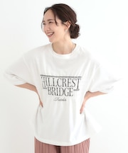胸シャーリング ロゴTシャツ