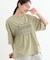 胸シャーリング ロゴTシャツ