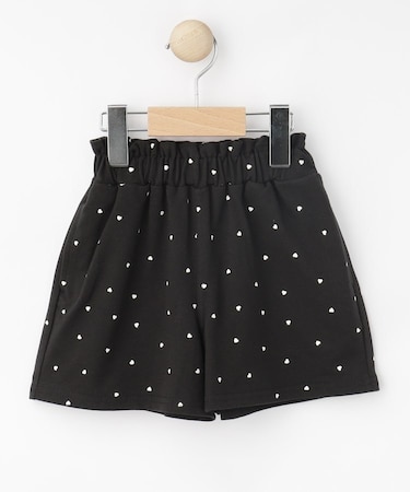 【100-150cm】ハートポケットがキュートな 総柄ショートパンツ