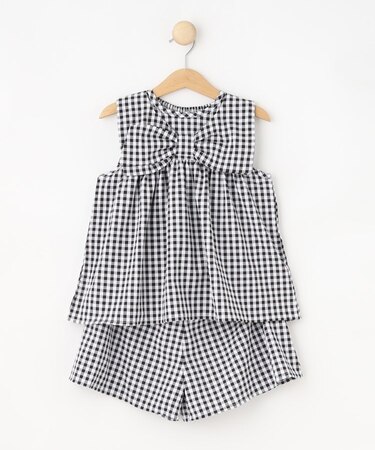 【100-150cm】着るだけでコーデが決まる ギンガムチェックセットアップ