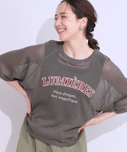 【S-LL】シアー感がこなれ見え お袖ゆったりロゴニット