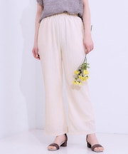 【洗える/S-LL】ウエストゴムで楽ちん ジャカード柄イージーパンツ