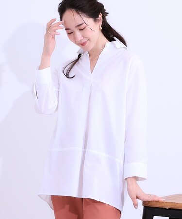 【洗える/S-LL】きれいに体型カバーが叶うチュニックシャツ