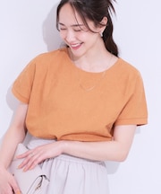 【S-LL】一枚でサマ見え フローラル刺繍トップス