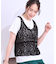【S-LL/2点セット】大人カジュアルに レースビスチェ+プリントTシャツ