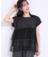 【S-LL/2点セット】程よい甘さをプラス Tシャツ＋チュールトップス