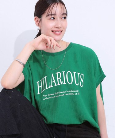 【洗える】ぽこぽこフレンチスリーブTシャツ