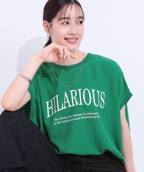 【洗える】ぽこぽこフレンチスリーブTシャツ