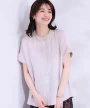 【洗える/プチプラ】大人の抜け感をプラスする バンドカラーシャツ
