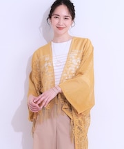 花柄レースポンチョ