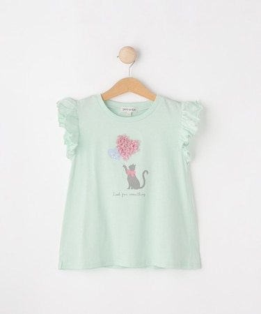【100-150cm/ひんやり】花びらモチーフTシャツ